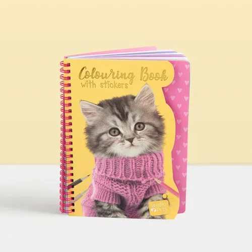 Книжка за оцветяване със стикери, Котенце