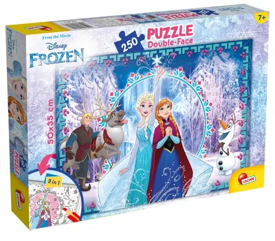 Пъзел, Lisciani, Frozen, Двулицев пъзел 250 части