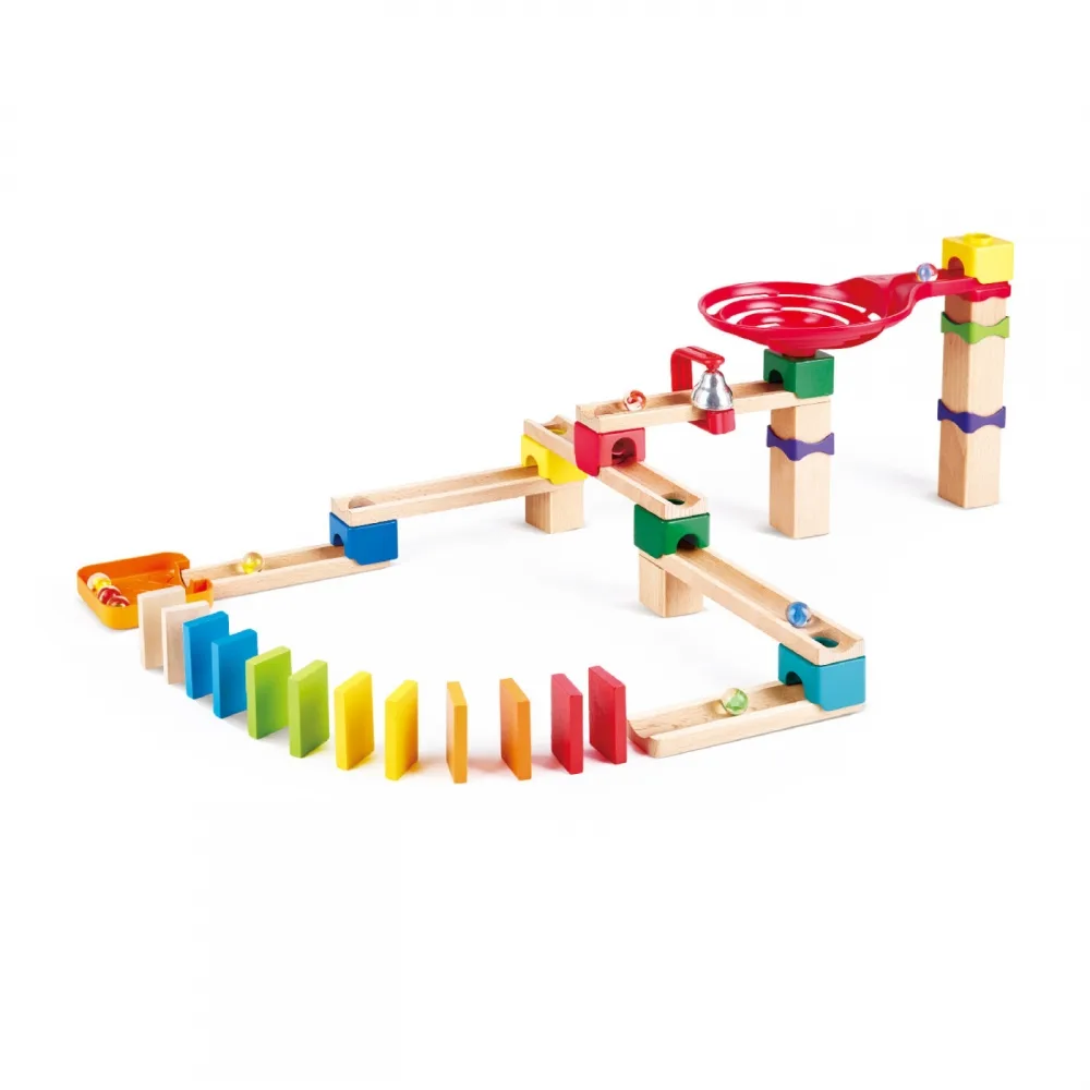 Комплект дървена игра, Hape, Домино, Писта екстремно спускане, 50 части
