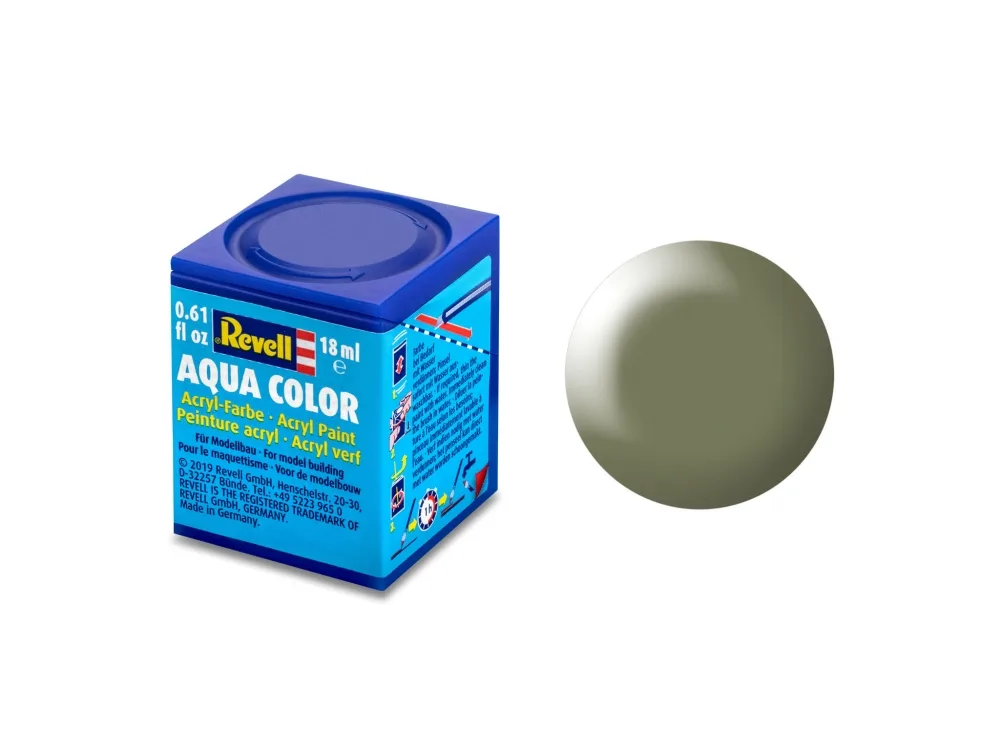 Акрилна боя, Revell, Aqua Color, Копринено сивкаво зелено, 18 мл