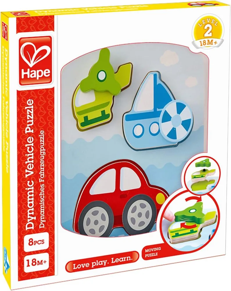 Дървен пъзел, Hape, Превозни средства, 8 части