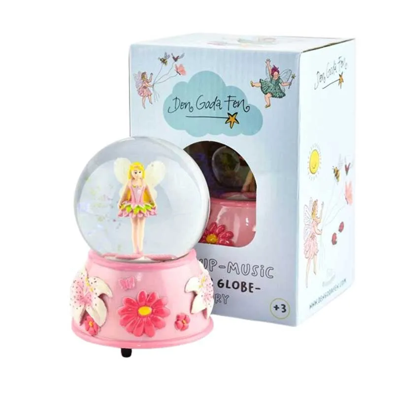 Декоративна снежна топка Fairy с музика, фея и блестящи частици