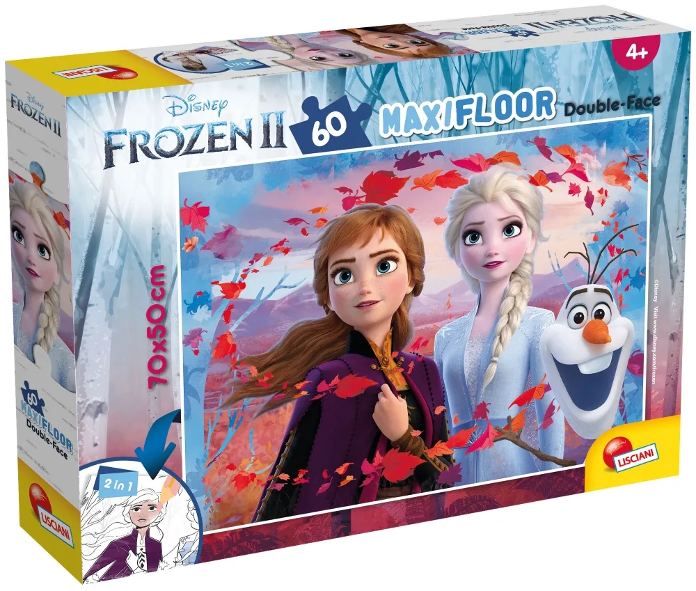 Пъзел, Lisciani, Frozen 2, Двулицев пъзел 60 части
