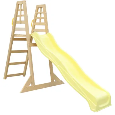 Детска Дървена Катерушка с Пързалка 2.2 м GINGER HOME, За Игра на Двора