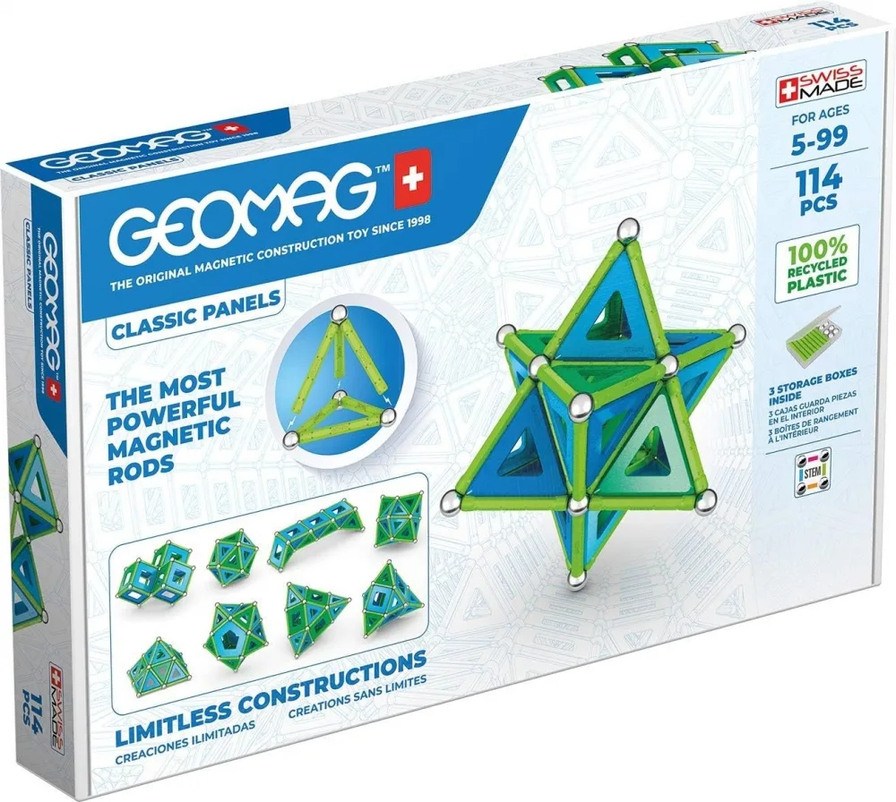 Магнитен конструктор, Geomag, Classic Panels, 114 части