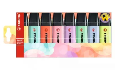 Комплект текст маркери, Stabilo, Boss Original, Пастел, 8 цвята