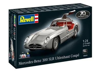 Сглобяем модел, Revell, Подаръчен комплект автомобил Mercedes-Benz 300 SLR, 124 части