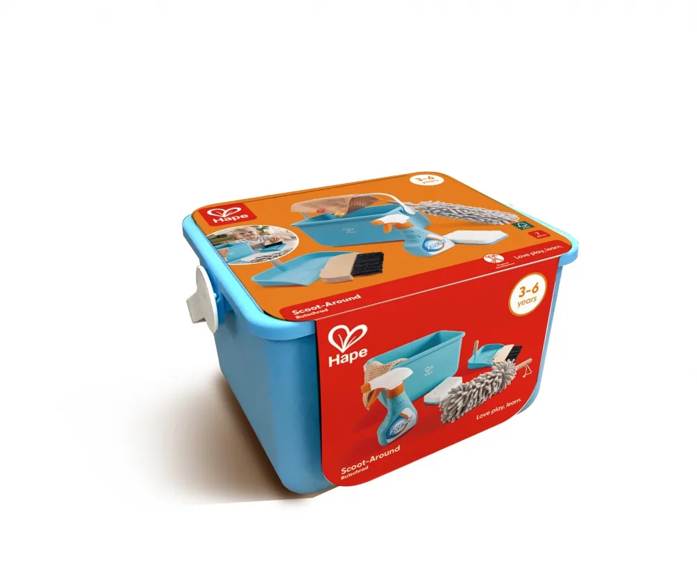 Детска играчка, Hape, Комплект за почистване с кофа, 7 части