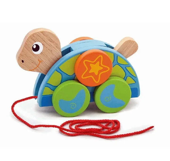 Детска дървена играчка за дърпане - Костенурка