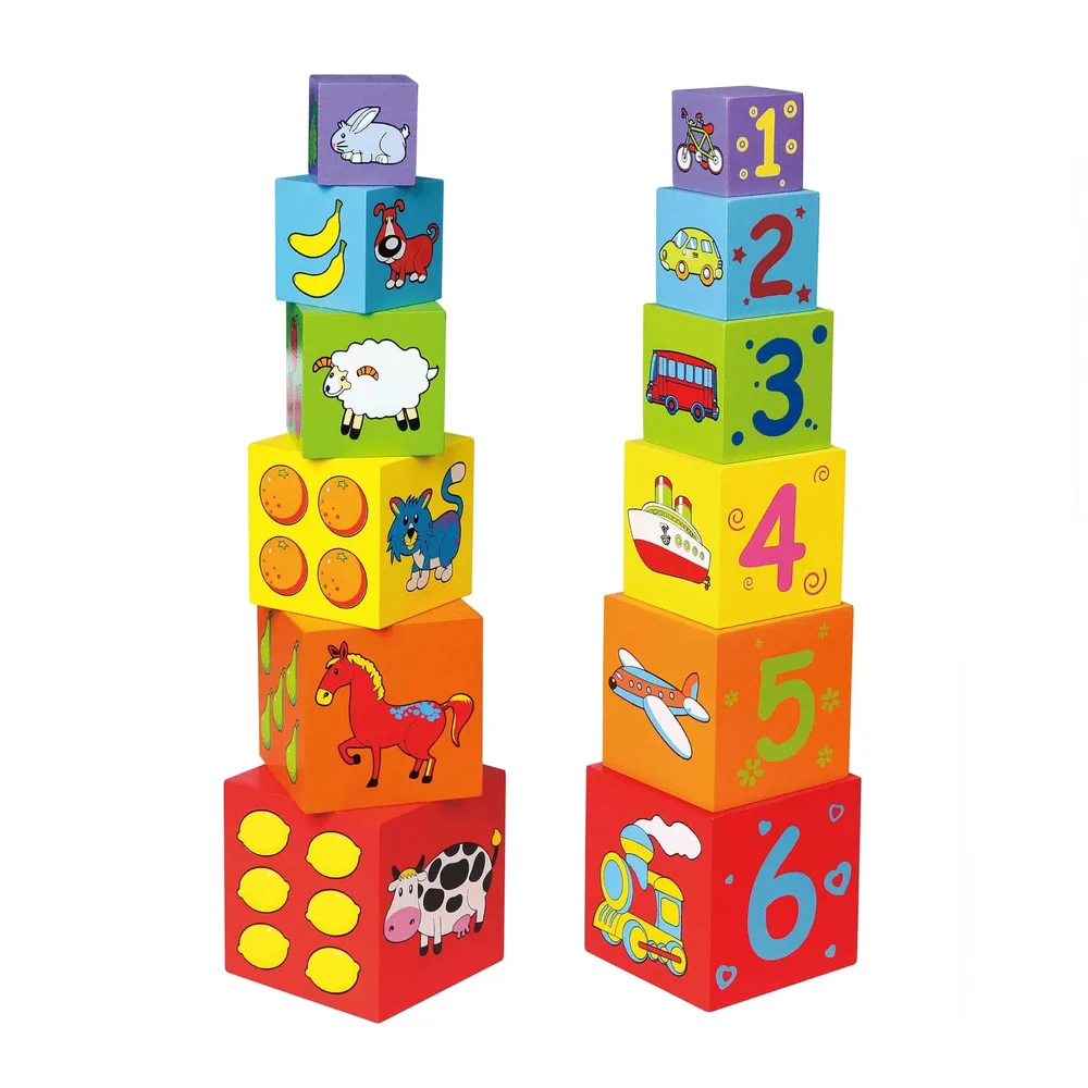 Дървени цветни кубчета