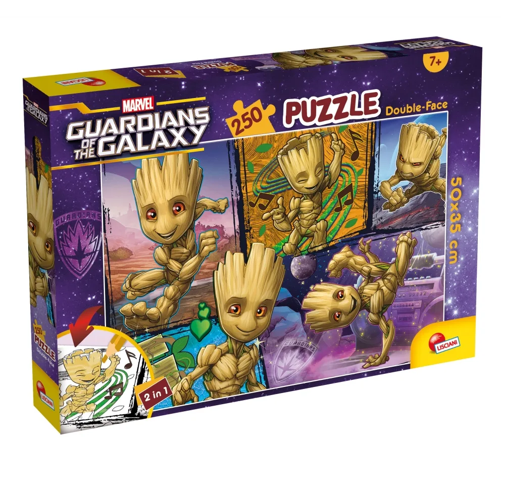 Пъзел, Lisciani, Marvel, Guardians of the Galaxy, Грут, Двулицев пъзел 250 части