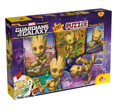 Пъзел, Lisciani, Marvel, Guardians of the Galaxy, Грут, Двулицев пъзел 250 части