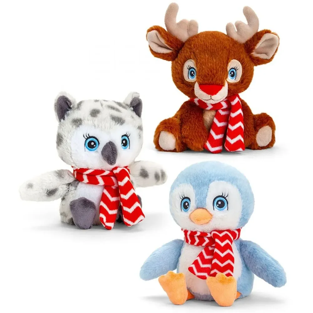 Keeleco Adoptable World, Коледни животни със шалче, 16 см (3)
