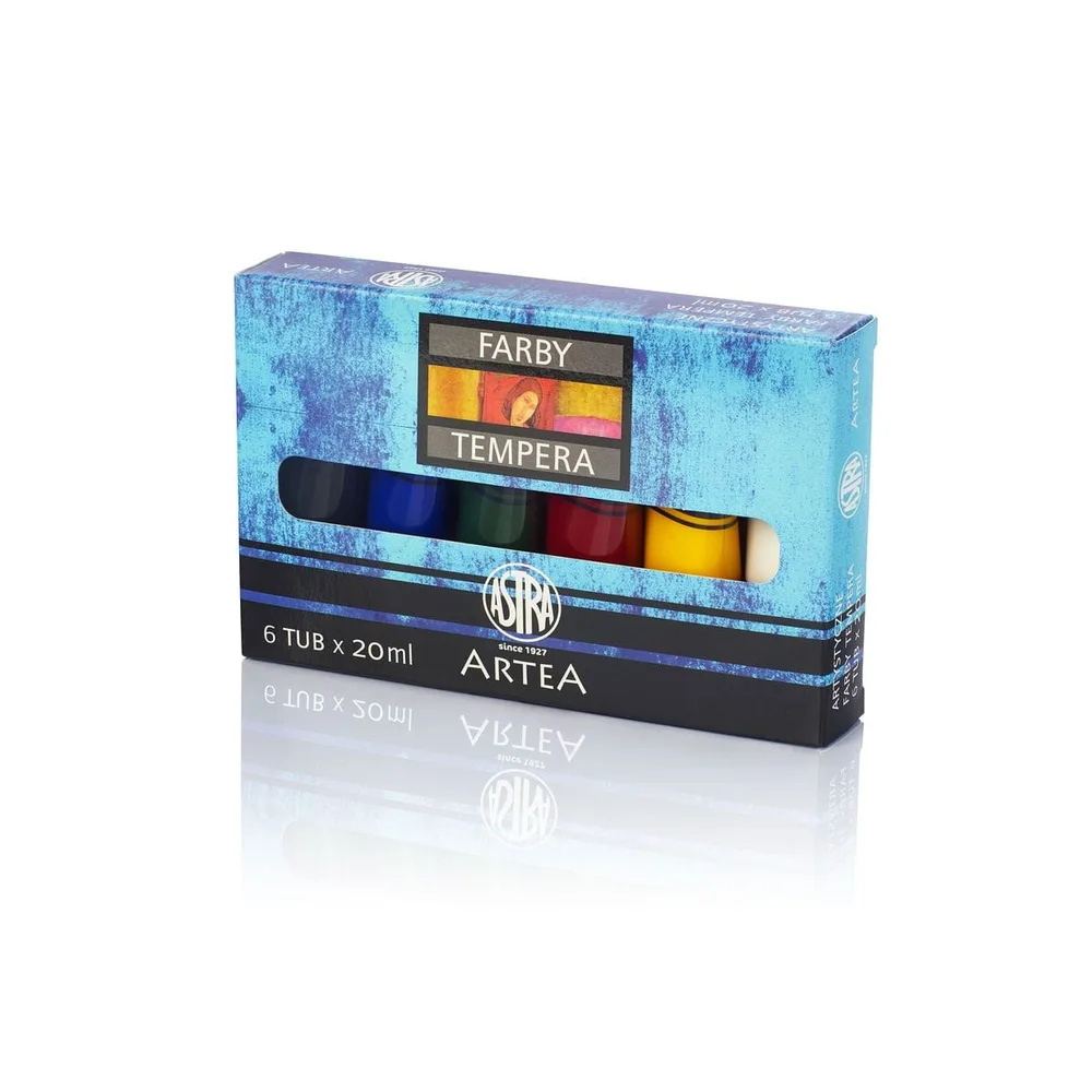 Комплект темперни бои, Astra, 6 цвята