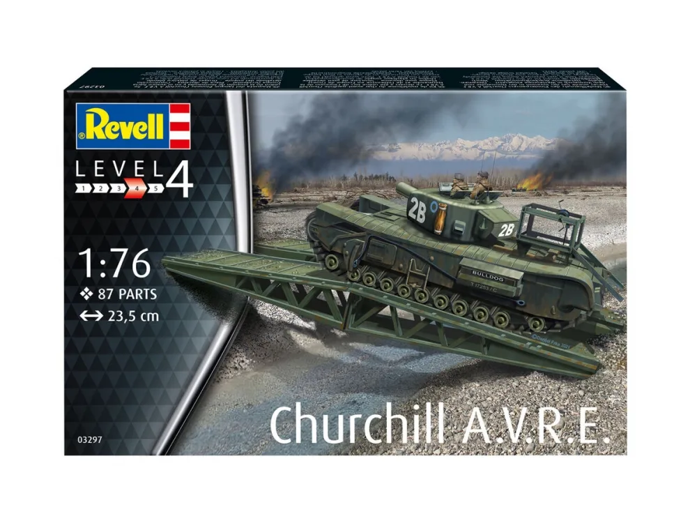 Модел за сглобяване, Revell, Танк Churchill A.V.R.E., 87 части