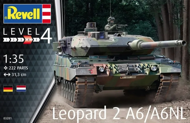 Сглобяем модел, Revell, Танк Леопард 2A6/A6NL, 222 части