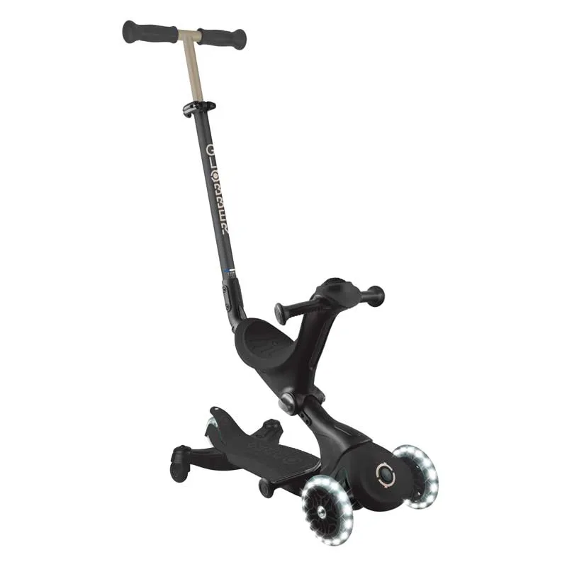 Тротинетка 5 в 1 GLOBBER GO UP DELUXE LIGHTS 360° - черна