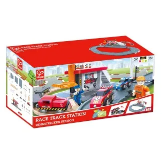 Игрален комплект, Hape, Състезателна писта с влакче, 39 части