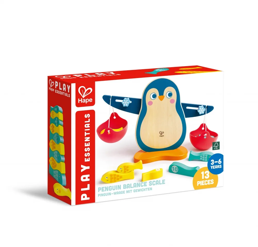 Образователен комплект, Hape, Везна за балансиране, Пингвин, 13 части