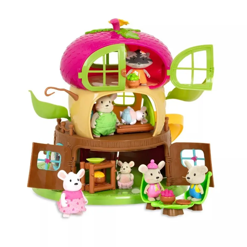 Комплект за игра, Battat, Li'l Woodzeez, Къща на жълъдово дърво, 19 части