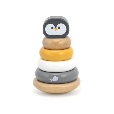 Дървена играчка за нанизване PolarB - Пингвинче (Ханойска кула)