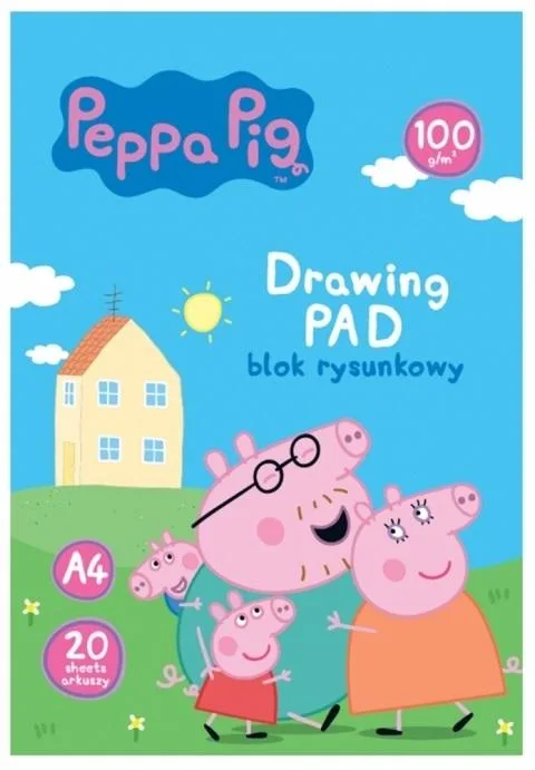 Блокче за рисуване, Astra, PEPPA PIG, Формат A4, 20 листа