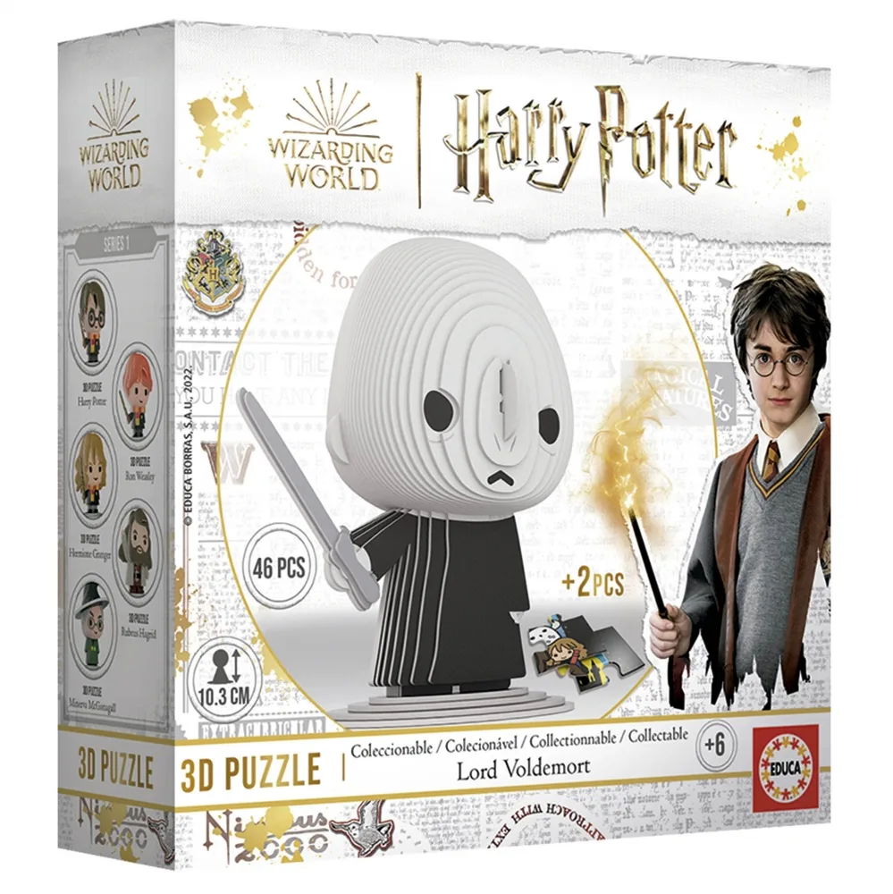 Пъзел, Educa, Мини фигурка, Лорд Волдемор 3D, 46 части