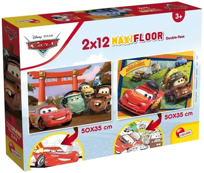 Пъзел, Lisciani, Cars, Двулицев пъзел 2 x 12 части