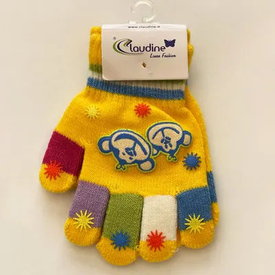 Детски ръкавички Маймунка, жълти, 3-5 год.