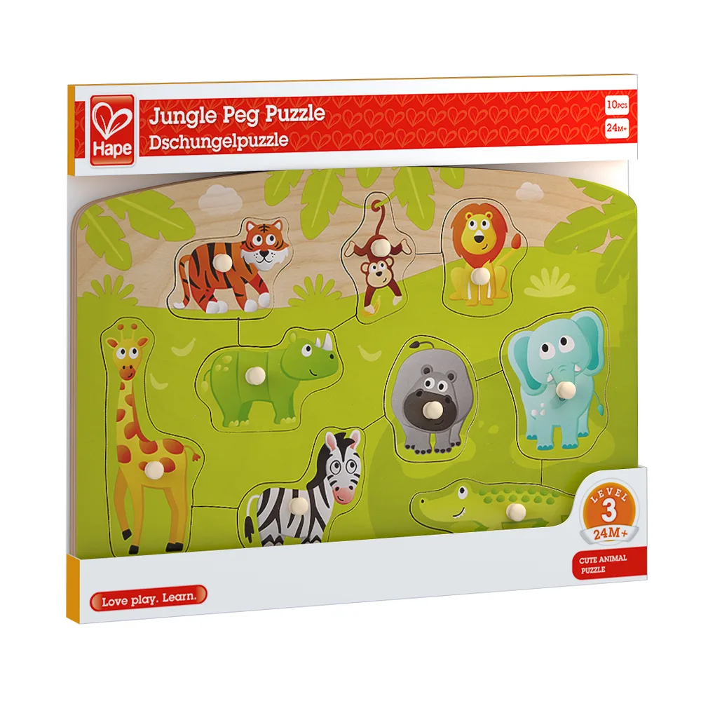 Дървен пъзел, Hape, Диви животни, 10 части