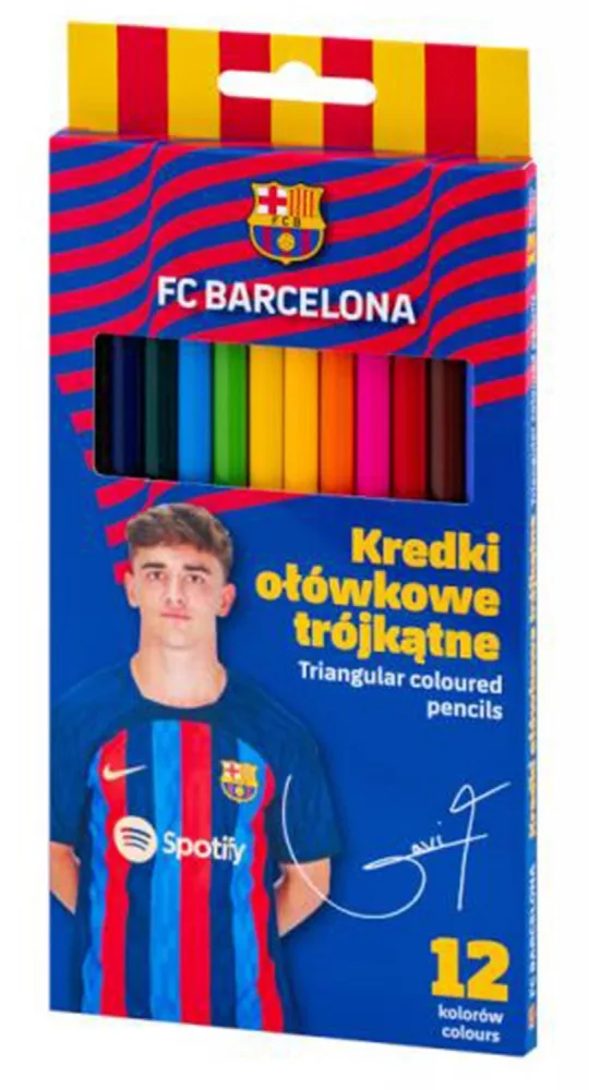 Комплект цветни моливи, Astra, FC Barcelona, 12 цвята