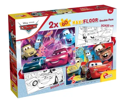 Пъзел, Lisciani, Cars, Двулицев пъзел 2 x 60 части