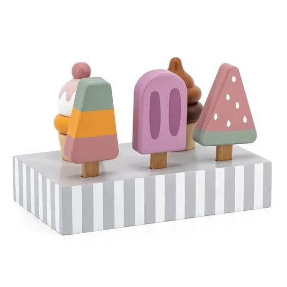 Дървен комплект за игра PolarB от VIGA Toys - Сладоледи