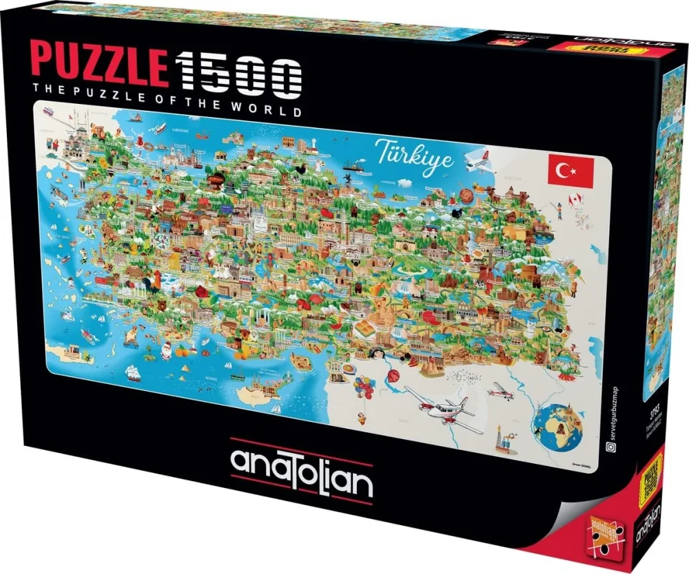 Пъзел, Anatolian, Карта на Турция, 1500 части