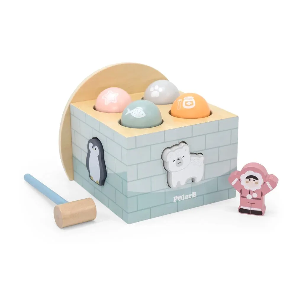 Дървена игра с чукче и топки PolarB - Иглу