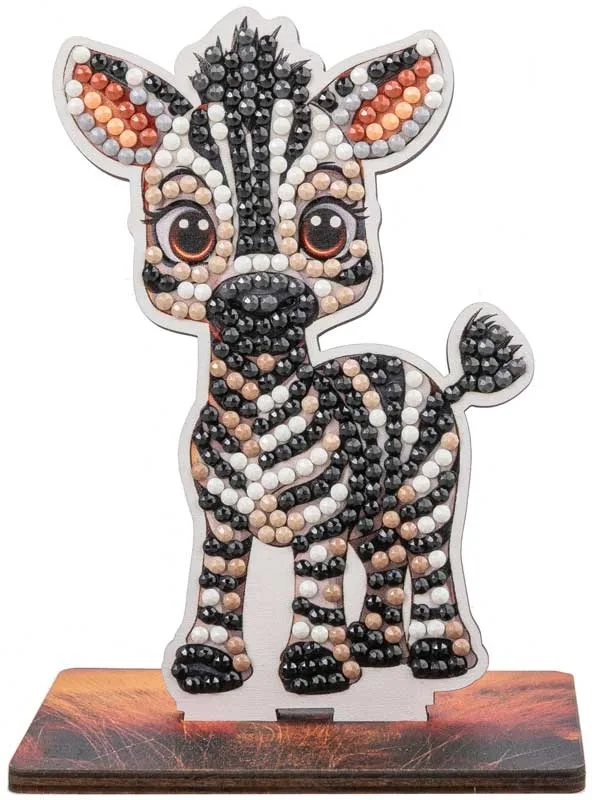 Комплект за диамантена бродерия, Craft Buddy, Crystal Art Buddies, Зебра, 7 части