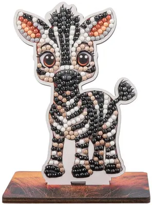 Комплект за диамантена бродерия, Craft Buddy, Crystal Art Buddies, Зебра, 7 части