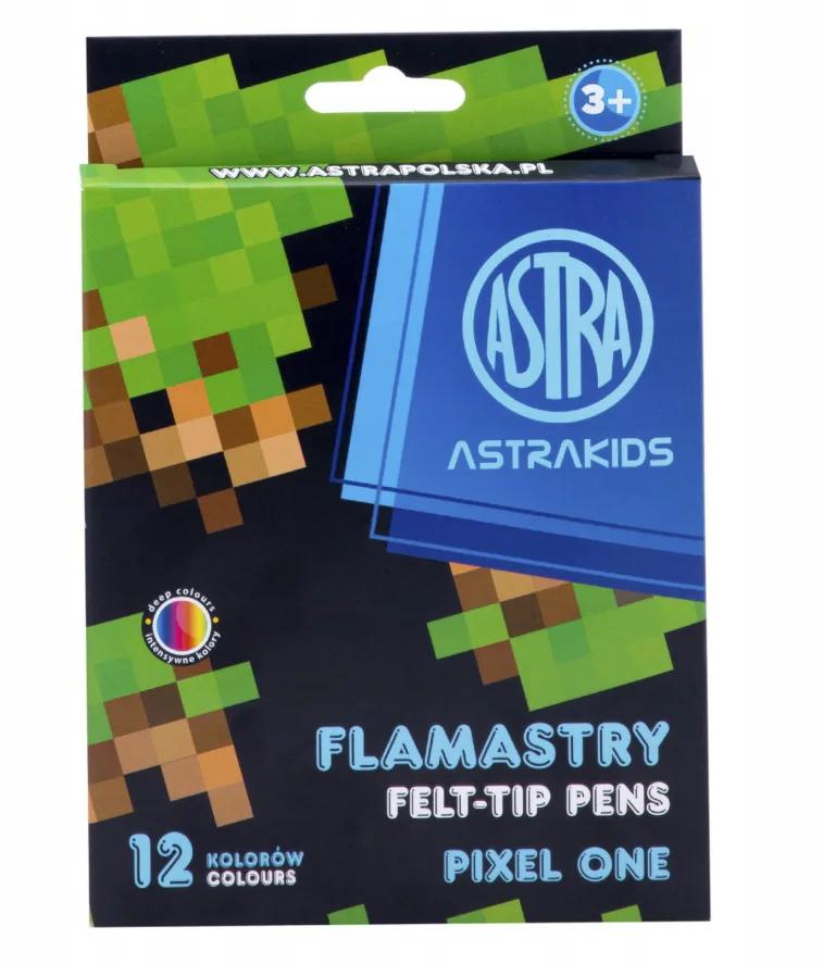 Кръгли флумастери, ASTRAKIDS, PIXEL ONE, 12 цвята