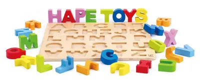 Дървен пъзел, Hape, Азбука главни букви