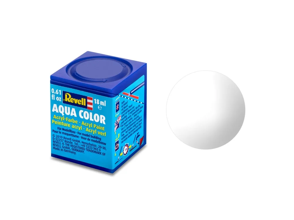 Акрилна боя, Revell, Aqua Color, Чисто бяло гланц, 18 мл