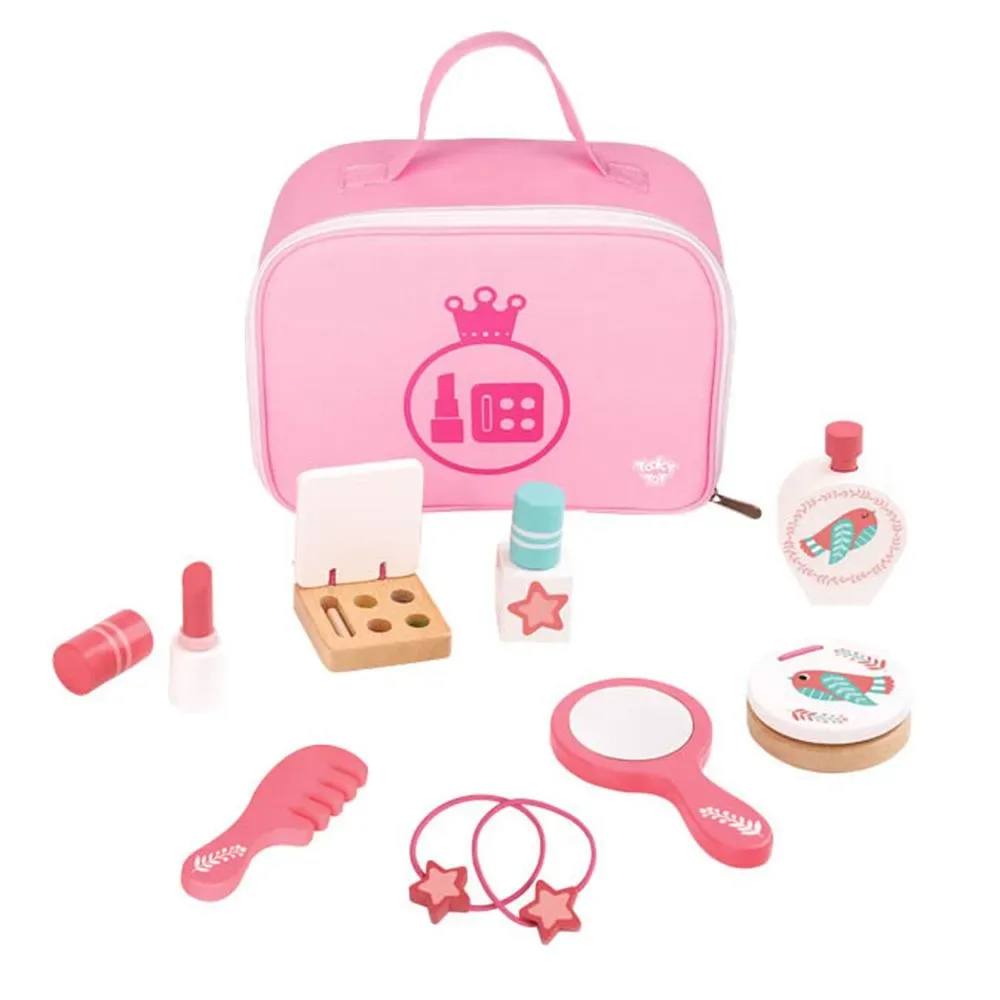 Розово куфарче с принадлежности за суетни малки дами