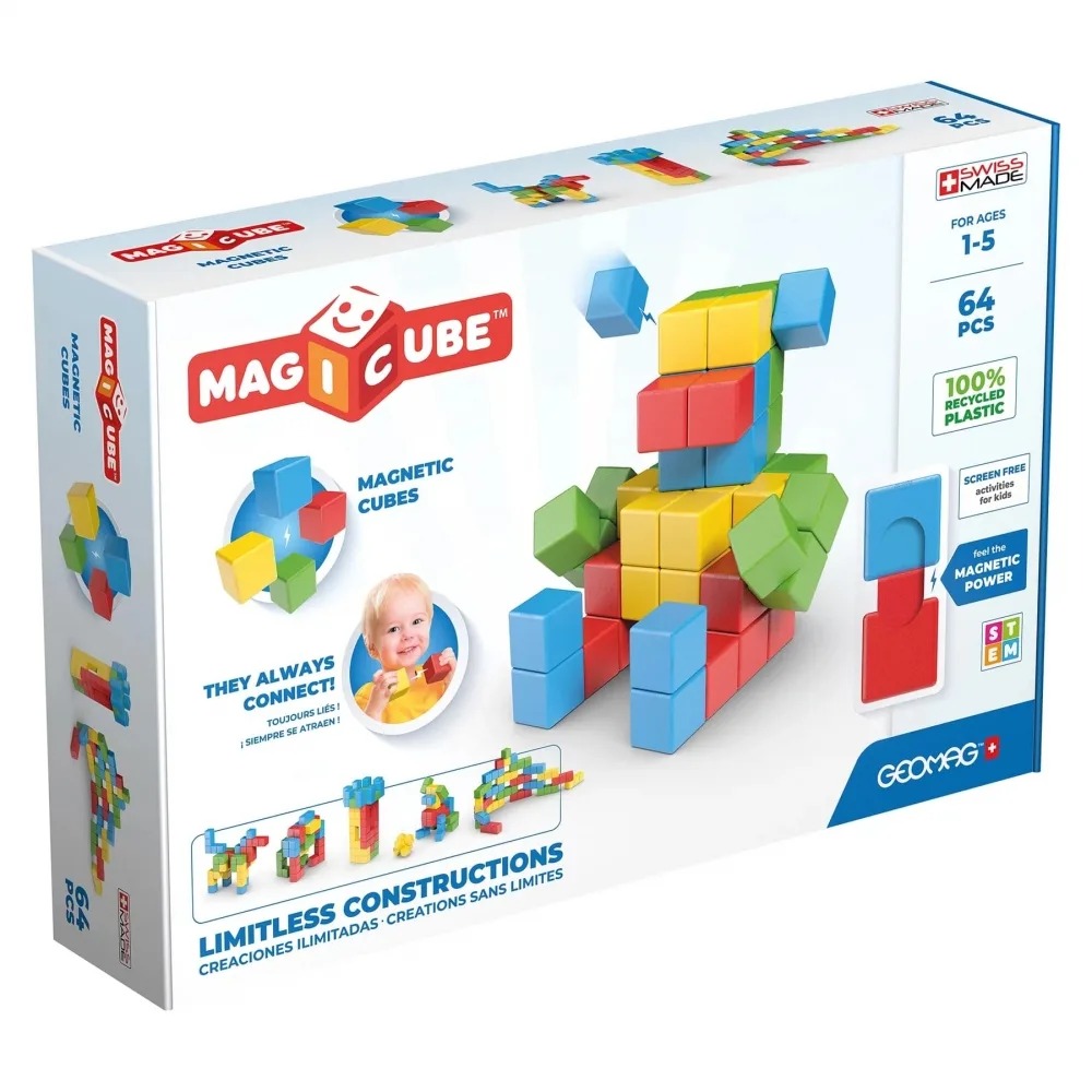 Магнитен конструктор, Geomag, Magicube, Creative, 64 части