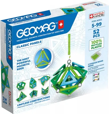 Магнитен конструктор, Geomag, Classic Panels, 52 части