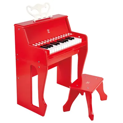 Дървено светлинно пиано и стол, Hape, Червено