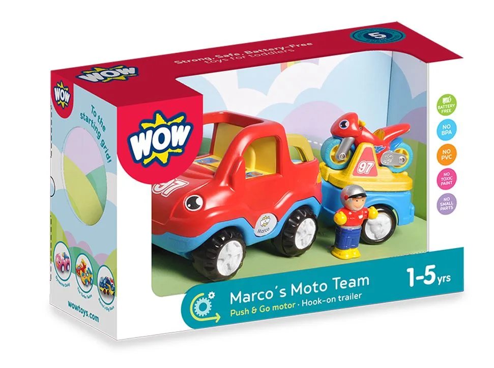 Количка за игра, WOW Toys, Мото отборът на Марко