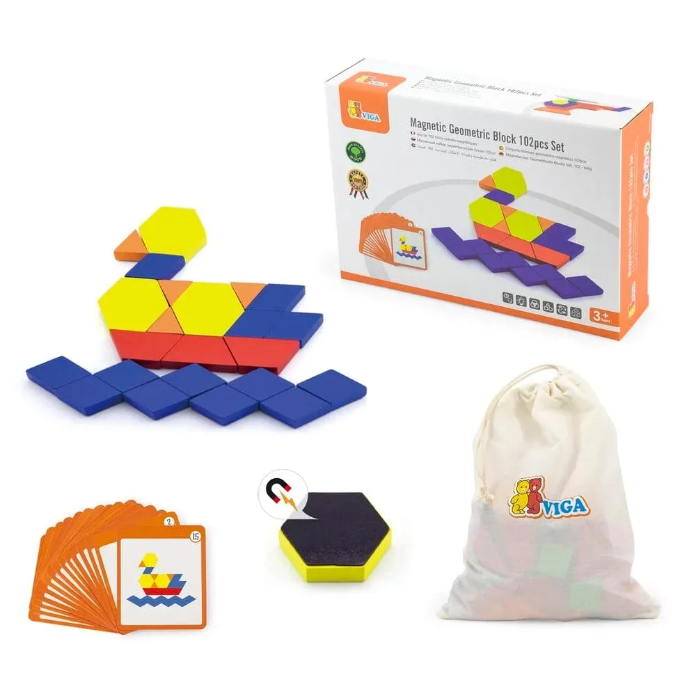 Игрален комплект - Магнитни форми, 102 части