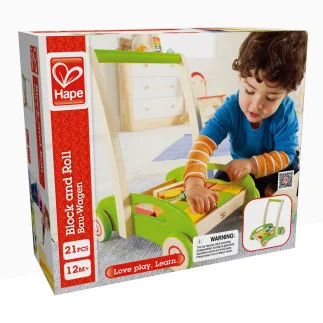 Дървена проходилка, Hape, С блокчета, Зелена