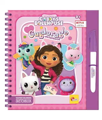 Творчески комплект, Lisciani, Gabby's Dollhouse, Книжка за оцветяване с вода, Gabdorable