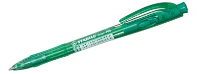 Химикалка с механизъм, Stabilo, Liner F, Зелен