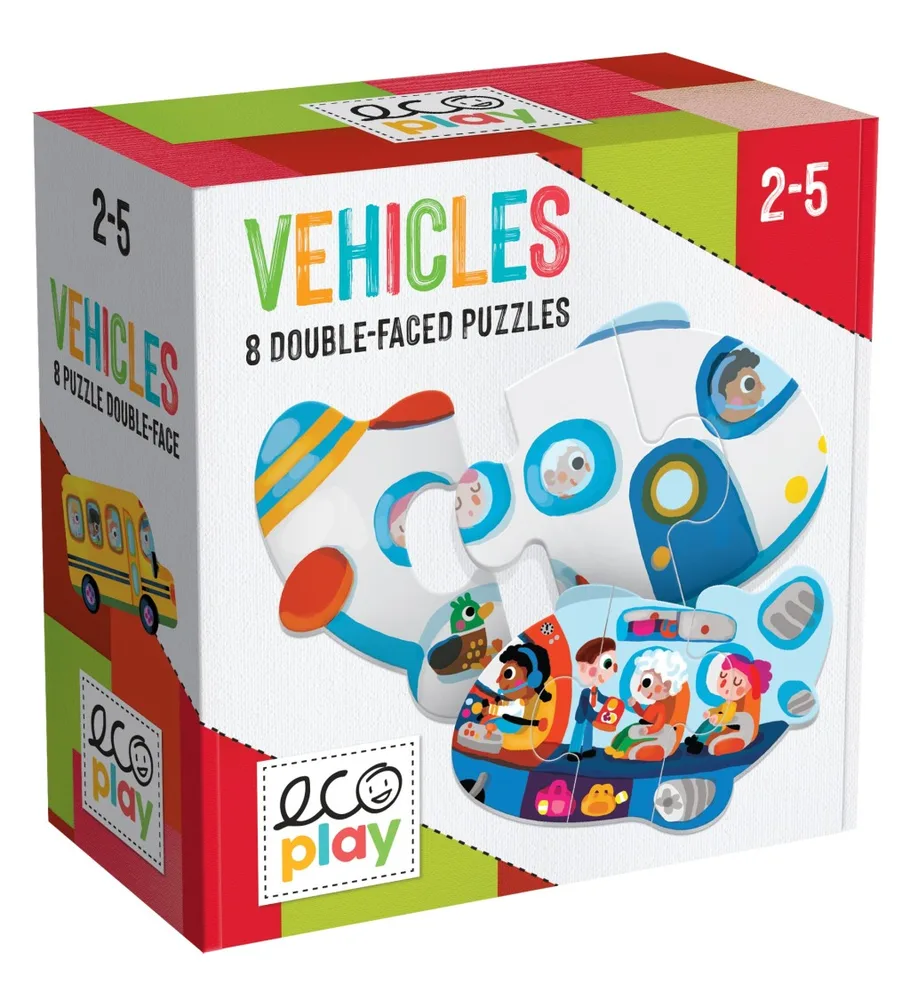Превозни средства - 8бр двустранен пъзел